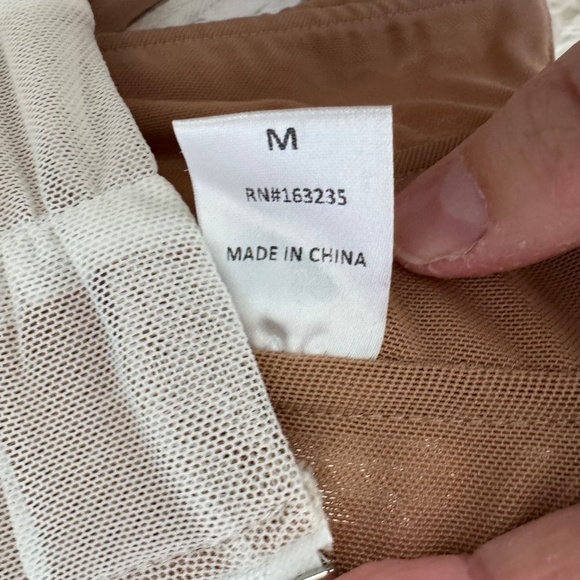 White and Nude Rouched Corset Top Size Medium - Picture 3 of 6